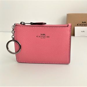 NWT Coach Mini ID Skinny Key Chain Case Pink
